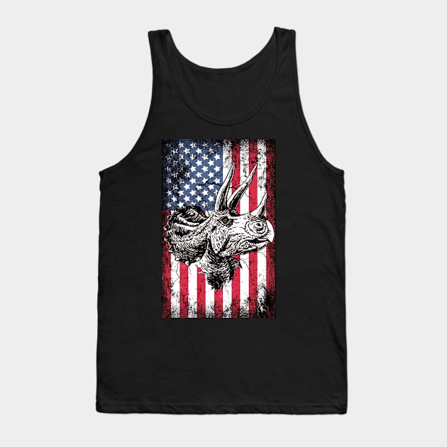 Patriotic Dinosaurs American Flag Tank Top by Sinclairmccallsavd